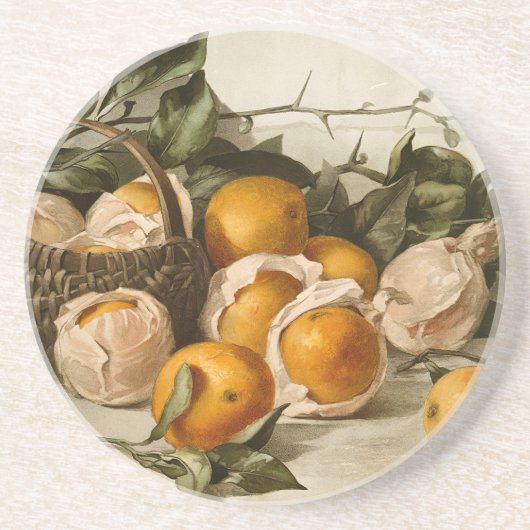 Dessous De Verre En Grès Panier d'oranges (Devant)