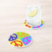 Dessous De Verre En Grès Panneau de paix Art pop quatre couleurs (Côté)