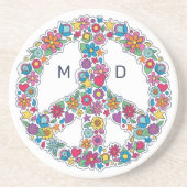 Dessous De Verre En Grès Panneau de paix monographique personnalisé (Devant)