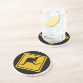 Dessous De Verre En Grès panneau de signalisation kangourou (Côté)