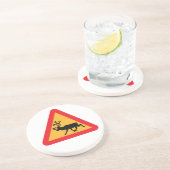 Dessous De Verre En Grès Panneau de signalisation suédois Caution Reindeer (Côté)