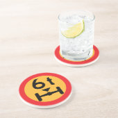 Dessous De Verre En Grès Panneau routier (Côté)