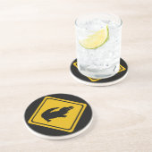 Dessous De Verre En Grès panneau routier de crocodile (Côté)