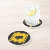 Dessous De Verre En Grès panneau routier de grenouille (Côté)