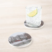 Dessous De Verre En Grès Pano de la ferme d'hiver (Côté)