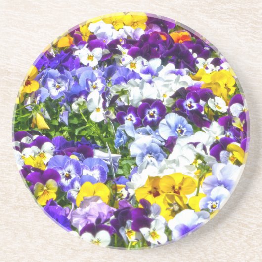 Dessous De Verre En Grès Pansies (Devant)