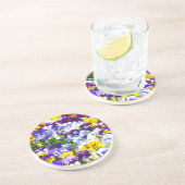 Dessous De Verre En Grès Pansies (Côté)