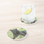 Dessous De Verre En Grès Panthère noire (Côté)