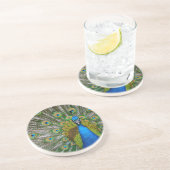 Dessous De Verre En Grès Paon (Côté)