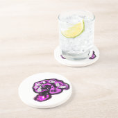 Dessous De Verre En Grès Paon violet (Côté)
