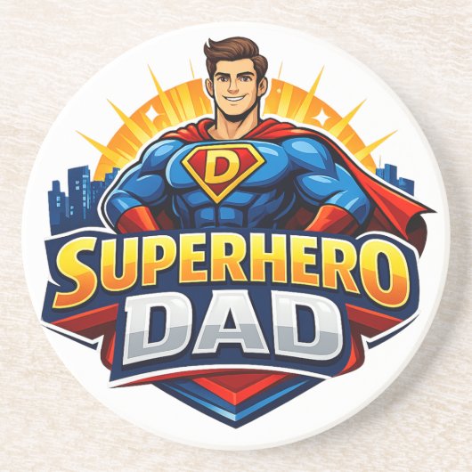 Dessous De Verre En Grès Papa Super-héros (Devant)
