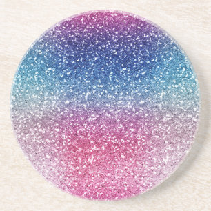 Dessous De Verre En Grès Papier d'emballage Pailleté Rose Bleu Ombre