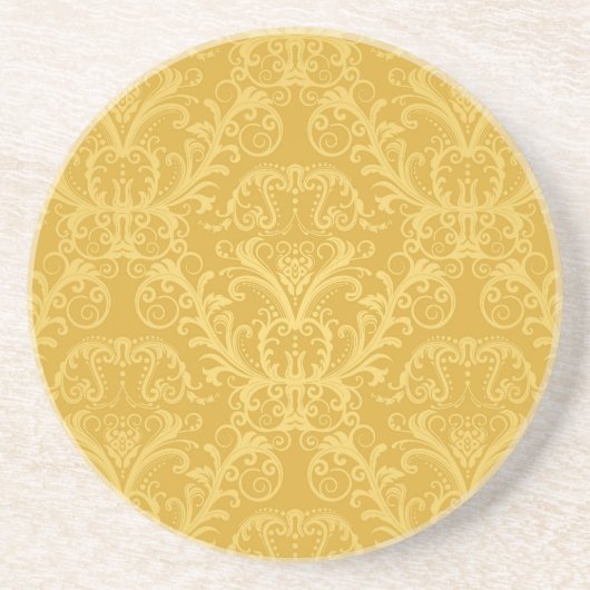 Dessous De Verre En Grès Papier peint floral d'or de luxe (Devant)
