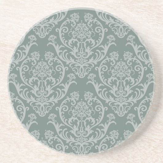 Dessous De Verre En Grès Papier peint floral vert (Devant)