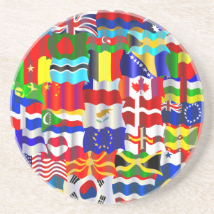 Dessous De Verre En Grès Papier peint onduleux de drapeau