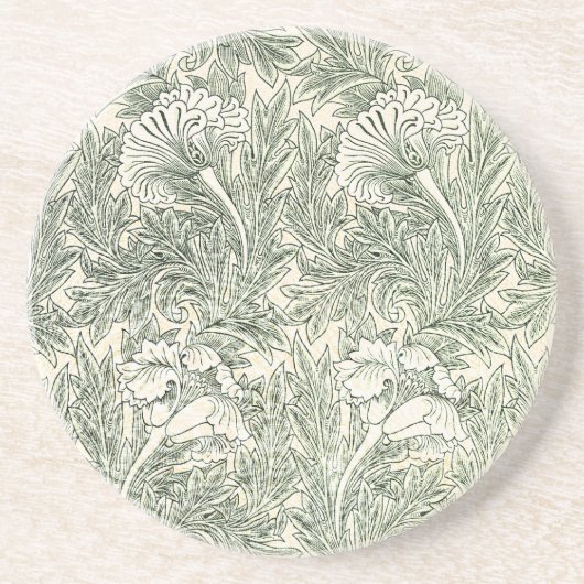 Dessous De Verre En Grès Papier peint tulipe classique vert de William Morr (Devant)