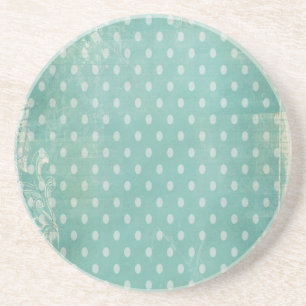 Dessous De Verre En Grès Papier peint Turquoise vintage et Torn