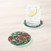 Dessous De Verre En Grès Papiers de Noël (Côté)