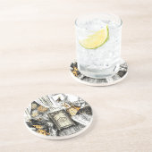 Dessous De Verre En Grès Papiers Vintages Halloween (Côté)