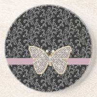 Papillon à bijou floral noir chic