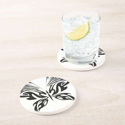 Dessous De Verre En Grès Papillon Abstrait (Côté)