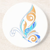 Dessous De Verre En Grès Papillon Abstrait (Devant)