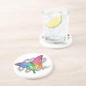 Dessous De Verre En Grès Papillon arc-en-ciel (Côté)