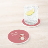 Dessous De Verre En Grès Papillon Blanc Rouge (Côté)
