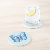 Dessous De Verre En Grès Papillon bleu (Côté)