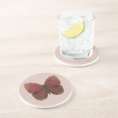 Dessous De Verre En Grès Papillon Coq Rouge (Côté)