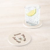 Dessous De Verre En Grès Papillon de rêve brun blanc (Côté)
