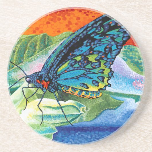 Dessous De Verre En Grès Papillon II (Devant)