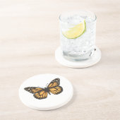 Dessous De Verre En Grès Papillon monarque (Côté)