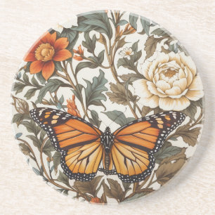 Dessous De Verre En Grès Papillon Monarque Élégant Inspiré de William Morri