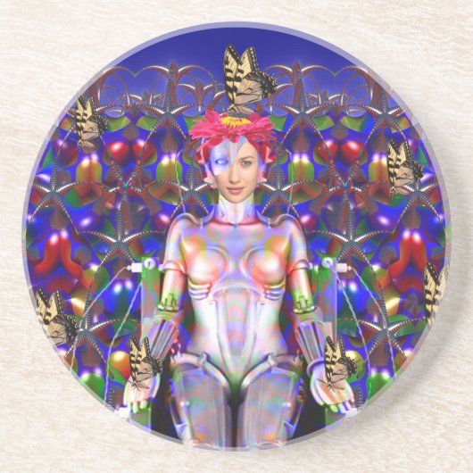 Dessous De Verre En Grès Papillon robot (Devant)
