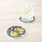 Dessous De Verre En Grès Papillon tacheté noir et jaune (Côté)