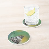 Dessous De Verre En Grès Papillon Tigre Noir et Blanc (Côté)