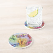 Dessous De Verre En Grès Papillons (Côté)