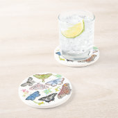 Dessous De Verre En Grès Papillons aquarelle en vol (Côté)