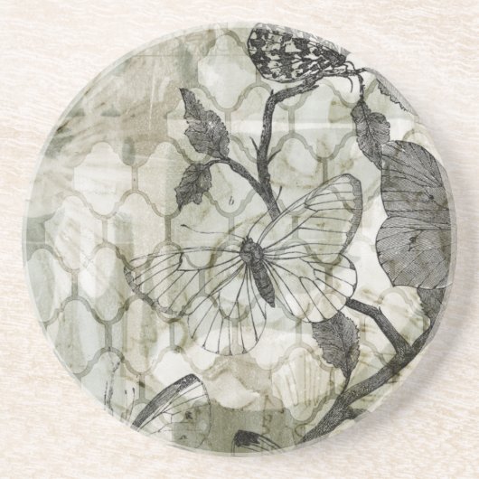 Dessous De Verre En Grès Papillons arabes II (Devant)