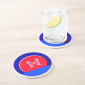 Dessous De Verre En Grès papillons arrière - plans bleus (Côté)