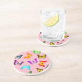 Dessous De Verre En Grès Papillons colorés (Côté)