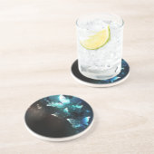 Dessous De Verre En Grès Papillons de nuit à la menthe (Côté)