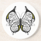 Dessous De Verre En Grès Papillons en dentelle noire 5 (Devant)