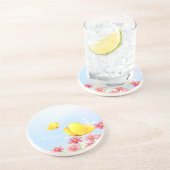 Dessous De Verre En Grès Papillons jaunes (Côté)