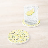 Dessous De Verre En Grès Papillons Vert Jaune (Côté)