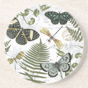 Dessous De Verre En Grès papillons vintages et libellules modernes