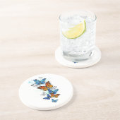 Dessous De Verre En Grès Papillons volants Morpho et Monarch (Côté)