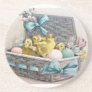 Dessous De Verre En Grès Pâques Animaux Mignons Vintage