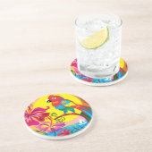 Dessous De Verre En Grès Paradis du perroquet tropical (Côté)